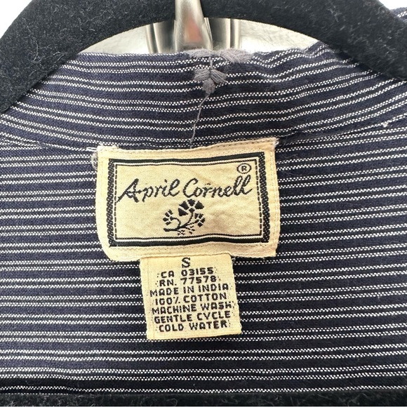 Vintage April Cornell Boho Cottagecore Shirt Dress Embroidered Garden Girl - Picture 3 of 10